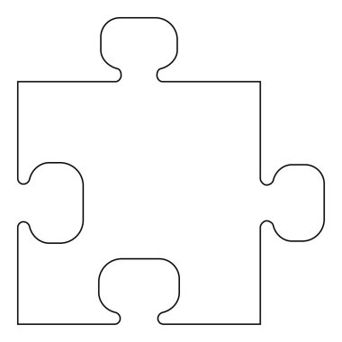 The puzzle the black color icon vector illustration