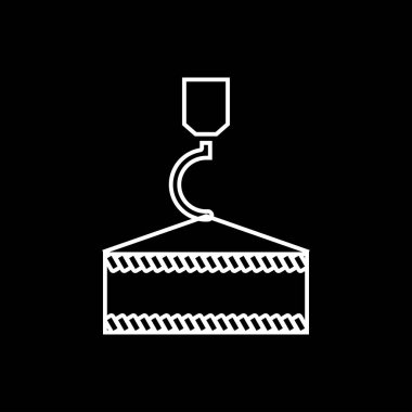 Vinç kanca beyaz simgedir. Basit tarzı .