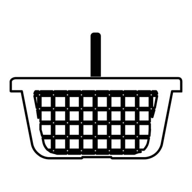 Vektör çizimi simge siyah renk vektör illüstrasyon izole alışveriş sepeti