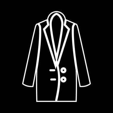 Kadın palto beyaz simgedir. Basit tarzı .