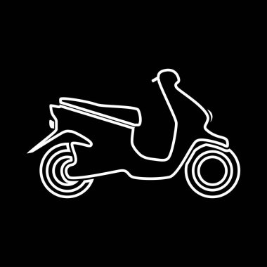 Scooter beyaz simgedir. Basit tarzı .