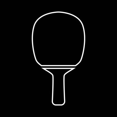 Rocket of a table tennis it is white icon . Simple style .