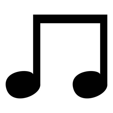Müzik Not simgesi simge siyah renk vektör illüstrasyon izole