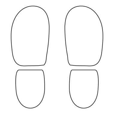 Siyah renk simge vektör çizim topuklu ayakkabı izleri