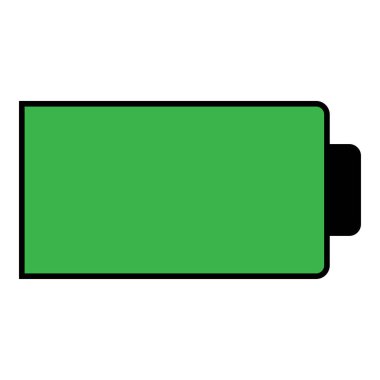 Pil durumu şarj tam vektör illüstrasyon simge siyah renk vektör illüstrasyon izole