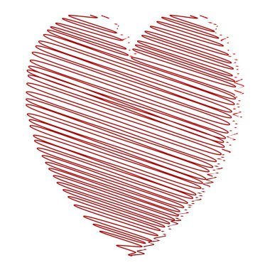 Vuruş sanat tarzı ile kalp kırmızı renk