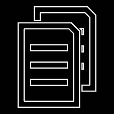 İki adet bu belge beyaz simgesi. Basit tarzı .