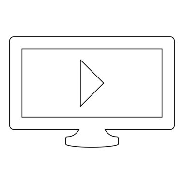 Mark iskambil video siyah renk simge vektör çizim ile TV