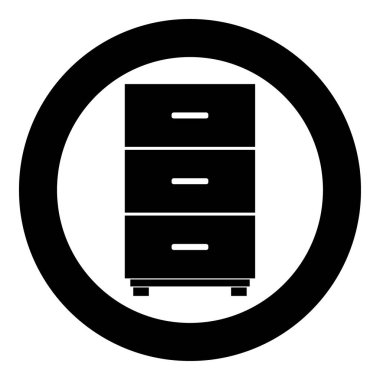 Daire vektör illüstrasyonunda kabine simgesi siyah rengi