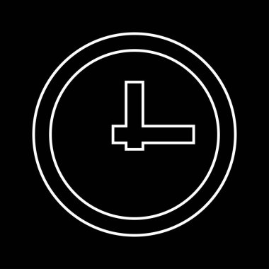 Saat beyaz simgesidir. Basit stil .