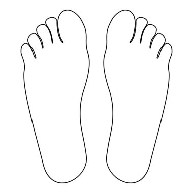 Ayak izi siyah renk simge vektör çizim