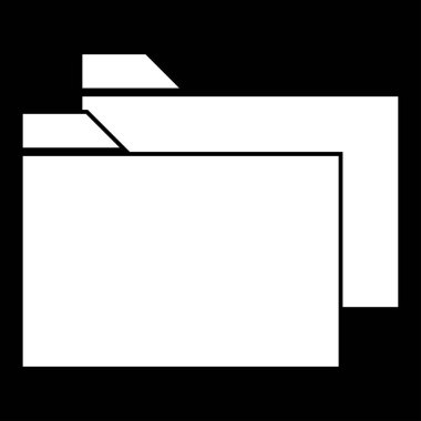 İki klasör beyaz simgesi. Düz stil .