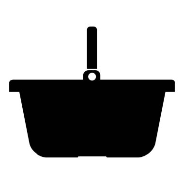 Vektör çizimi simge siyah renk vektör illüstrasyon izole alışveriş sepeti