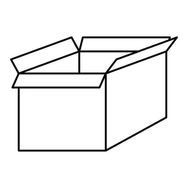 Box Das Schwarze Farb Symbol Vektor Illustration — Stockvektor