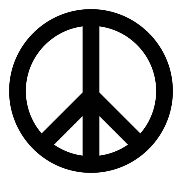 World Peace Sign Symbol Icon Black Color Flat Style — 스톡 벡터