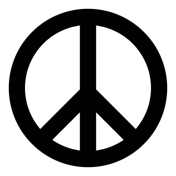 World peace sign symbol icon . Black color . It is flat style