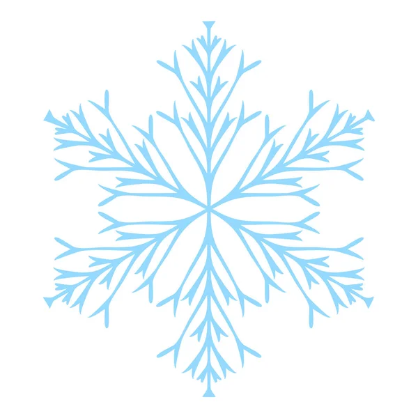 Schneeflocke Symbol Blau Farbe Symbol Schwarz Farbvektor Illustration Isoliert — Stockvektor