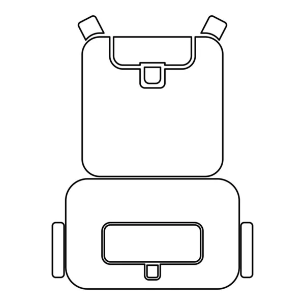 Rugzak Zwarte Kleur Pictogram — Stockvector