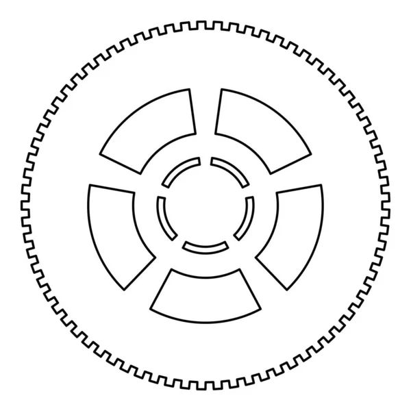 Автомобільне Колесо Піктограма Чорного Кольору — стоковий вектор