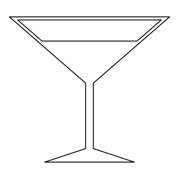 Martiniglas Zwarte Kleur Pictogram — Stockvector