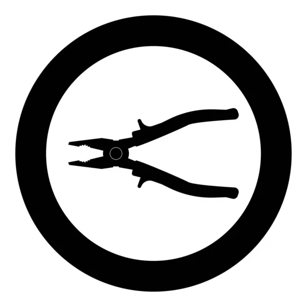 Zangen Symbol Schwarze Farbe Kreis Vektor Illustration — Stockvektor