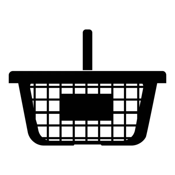Warenkorb Für Einkaufsvektor Illustration Symbol Schwarz Farbe Vektor Illustration Isoliert — Stockvektor