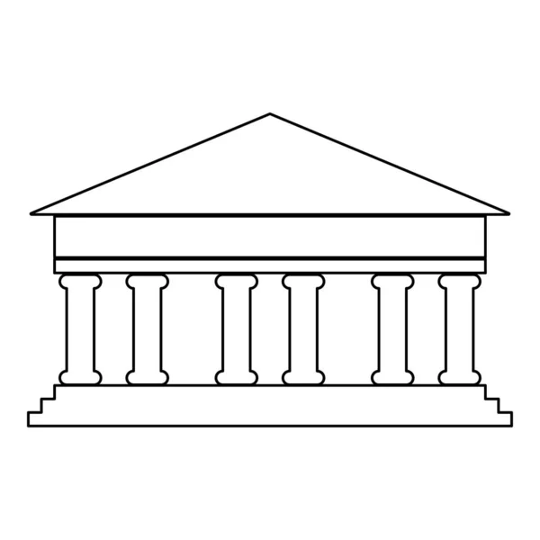 Bank Building Icona Colore Nero — Vettoriale Stock