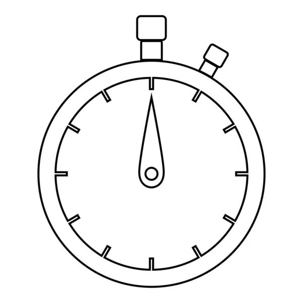 Stopwatch Zwarte Kleur Pictogram Vector Illustratie — Stockvector