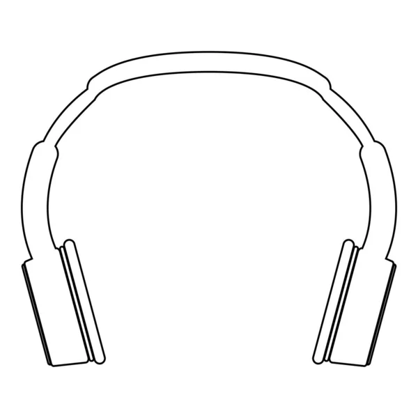 Auriculares Icono Color Negro Vector Ilustración — Archivo Imágenes Vectoriales