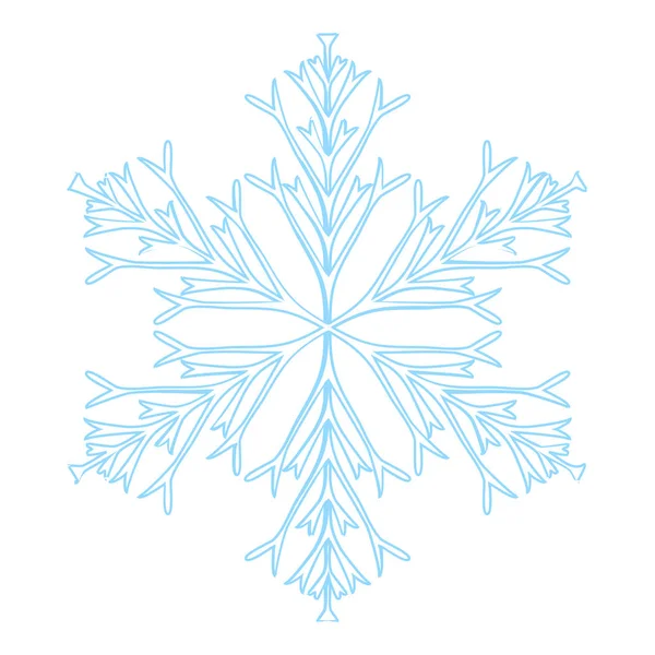 Schneeflocke Symbol Blau Farbe Symbol Schwarz Farbvektor Illustration Isoliert — Stockvektor