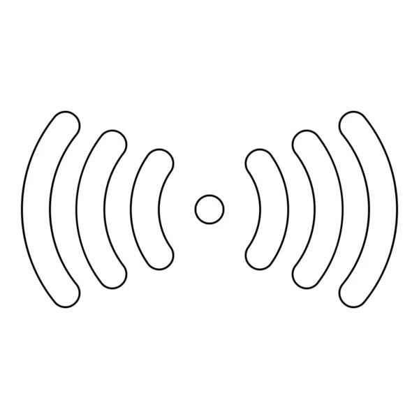 Signal Radio Icône Couleur Noire Illustration Vectorielle — Image vectorielle