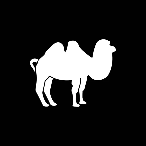 Camel Icono Blanco Estilo Plano — Vector de stock