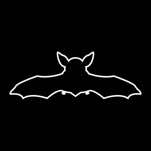 Noční Bat Bílá Ikona Jednoduchý Styl — Stockový vektor