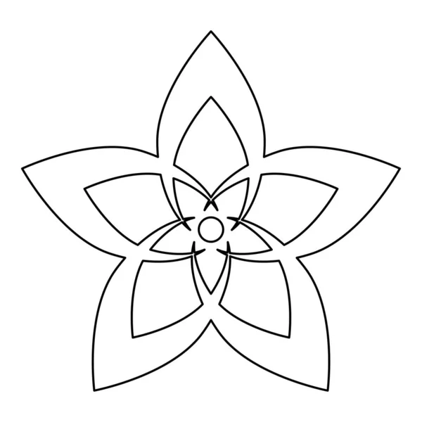 Blume Ist Das Schwarze Farb Symbol — Stockvektor