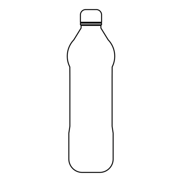 Botella Plástico Agua Icono Color Negro — Vector de stock