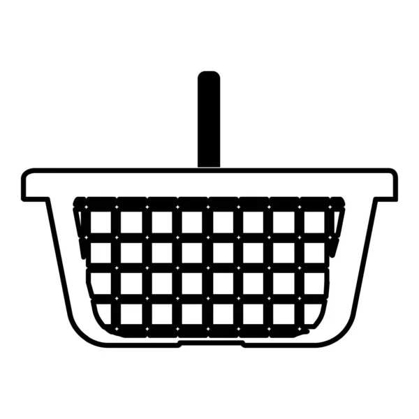 Basket Shopping Vector Illustration Icon Black Color Vector Illustration Isolated — Stock Vector