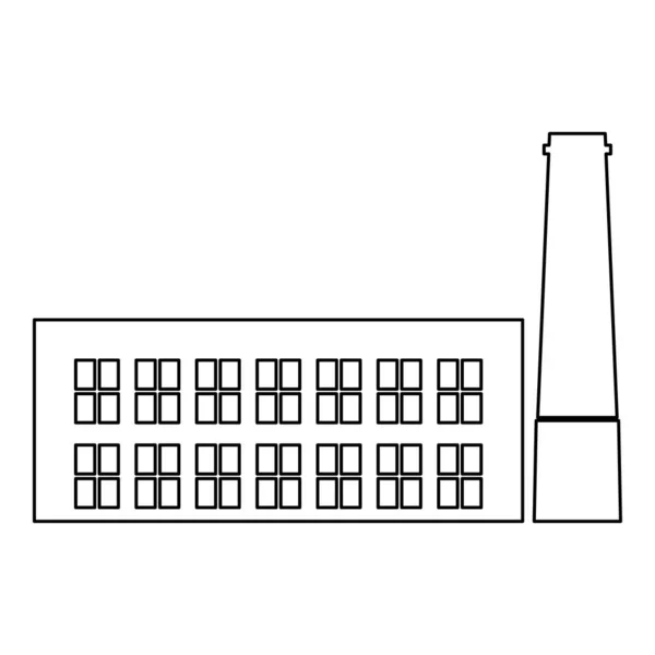 Industrieel Gebouw Fabriek Het Zwarte Kleur Icoon — Stockvector