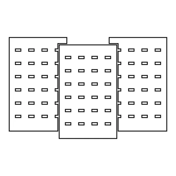 Trois Construire Icône Couleur Noire Illustration Vectorielle — Image vectorielle