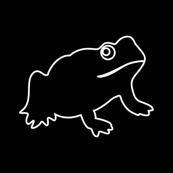 Frog White Icon Simple Style — Stock Vector