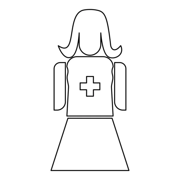 Krankenschwester Ist Die Schwarze Farbe Symbol — Stockvektor