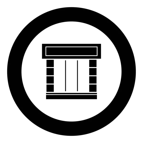 Shopfront Icoon Zwarte Kleur Cirkel Vector Illustratie — Stockvector