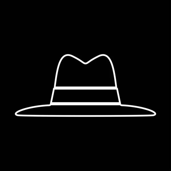 Sombrero Icono Blanco Estilo Simple — Archivo Imágenes Vectoriales