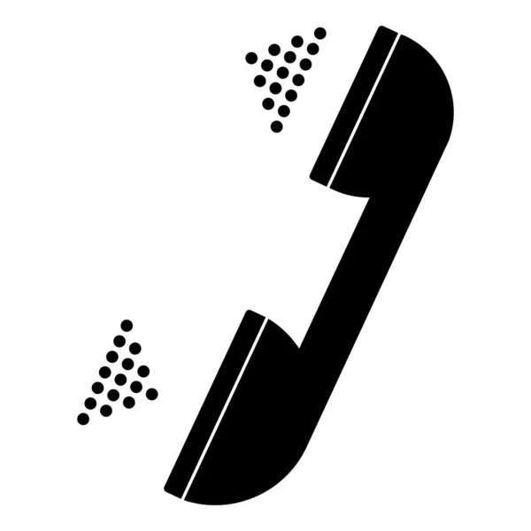 Телефон Черный Серый Цвет Четыре Элемента Иконка Черный Цвет Вектор — стоковый вектор