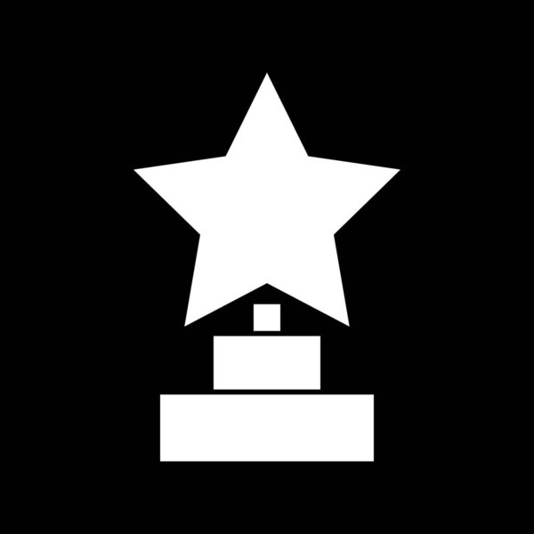 Обладатель приза - белая икона. Плоский стиль
 .