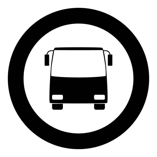 Bussikon Svart Färg Cirkel Vektor Illustration — Stock vektor