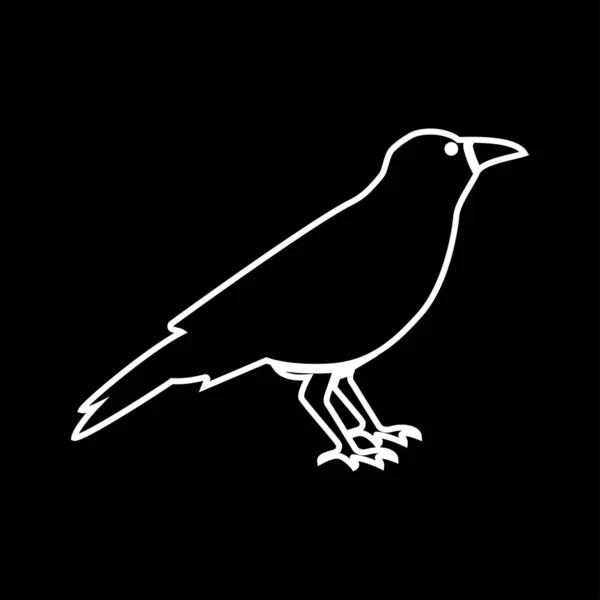 Ворона Белая Икона Простой Стиль — стоковый вектор