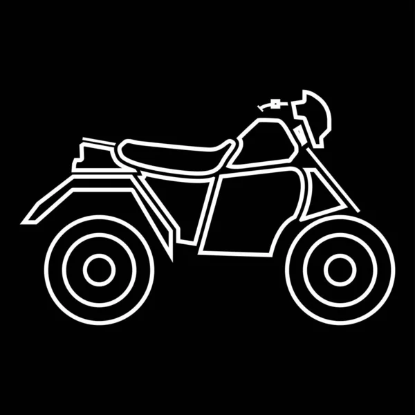 Motocicleta Atv Quatro Rodas Ícone Branco Estilo Simples — Vetor de Stock