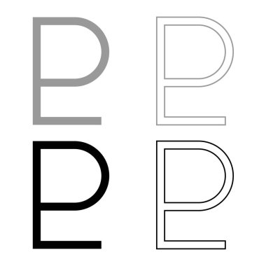 Gri Siyah renk sembol Pluto Icon set
