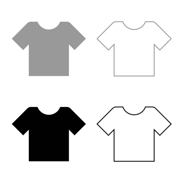 T恤图标设置灰色黑色 — 图库矢量图片