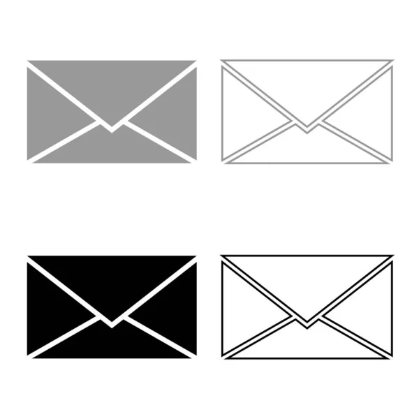 Icône Lettre Set Gris Noir Couleur — Image vectorielle
